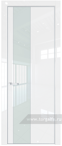 Дверь со стеклом ProfilDoors 19LA Lacobel Белый лак с профилем Серебро (Белый люкс)