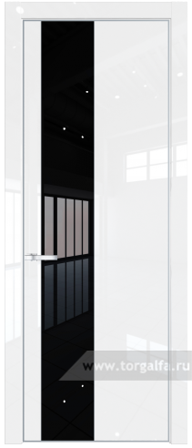 Дверь со стеклом ProfilDoors 19LA Lacobel Черный лак с профилем Серебро (Белый люкс)
