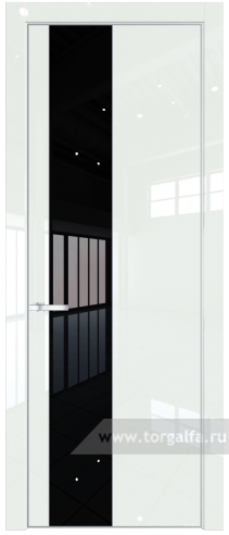 Дверь со стеклом ProfilDoors 19LA Lacobel Черный лак с профилем Серебро ( ДаркВайт люкс)