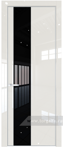 Дверь со стеклом ProfilDoors 19LA Lacobel Черный лак с профилем Серебро (Магнолия люкс)
