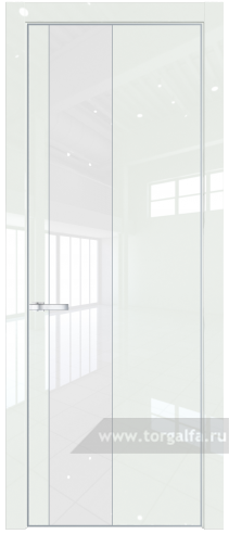 Дверь со стеклом ProfilDoors 19LA Лак классик с профилем Серебро ( ДаркВайт люкс)