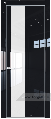 Дверь со стеклом ProfilDoors 19LA Лак классик с профилем Серебро (Черный люкс)
