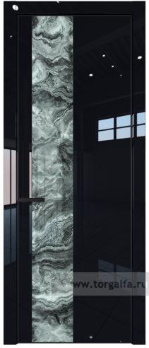 Дверь со стеклом ProfilDoors 19LA Атриум серебро с профилем Черный матовый RAL9005 (Черный люкс)