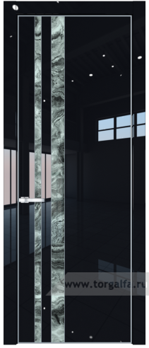 Дверь со стеклом ProfilDoors 20LA Атриум серебро с профилем Серебро (Черный люкс)