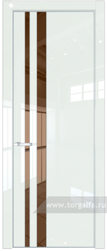 Дверь со стеклом ProfilDoors 20LA Зеркало Bronza с профилем Серебро ( ДаркВайт люкс)