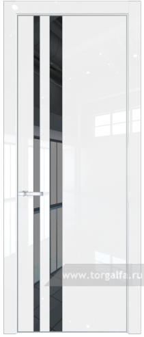 Дверь со стеклом ProfilDoors 20LA Зеркало Grey с профилем Серебро (Белый люкс)