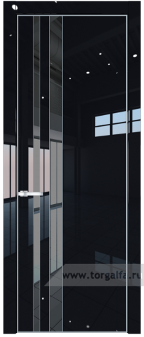 Дверь со стеклом ProfilDoors 20LA Зеркало Grey с профилем Серебро (Черный люкс)