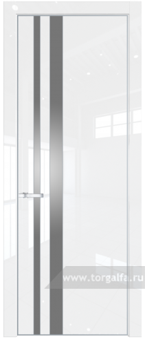 Дверь со стеклом ProfilDoors 20LA Lacobel Серебряный лак с профилем Серебро (Белый люкс)