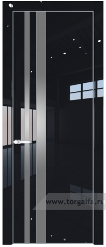 Дверь со стеклом ProfilDoors 20LA Lacobel Серебряный лак с профилем Серебро (Черный люкс)