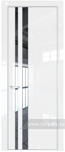 Дверь со стеклом ProfilDoors 20LA Зеркало с профилем Серебро (Белый люкс)