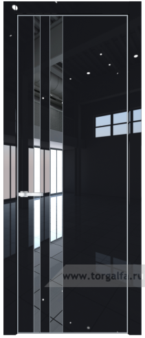 Дверь со стеклом ProfilDoors 20LA Зеркало с профилем Серебро (Черный люкс)