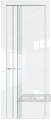 Дверь со стеклом ProfilDoors 20LA Lacobel Белый лак с профилем Серебро (Белый люкс)