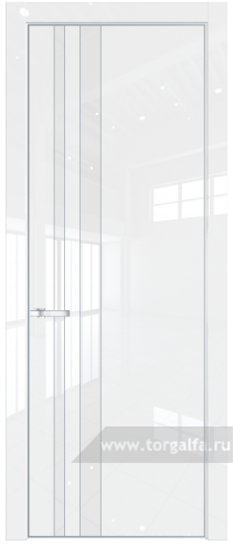 Дверь со стеклом ProfilDoors 20LA Лак классик с профилем Серебро (Белый люкс)