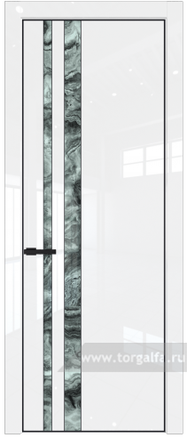Дверь со стеклом ProfilDoors 20LA Атриум серебро с профилем Черный матовый RAL9005 (Белый люкс)