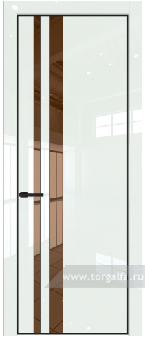 Дверь со стеклом ProfilDoors 20LA Зеркало Bronza с профилем Черный матовый RAL9005 ( ДаркВайт люкс)