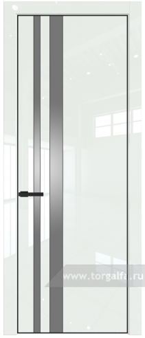 Дверь со стеклом ProfilDoors 20LA Lacobel Серебряный лак с профилем Черный матовый RAL9005 ( ДаркВайт люкс)