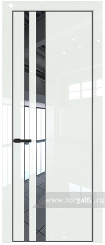 Дверь со стеклом ProfilDoors 20LA Зеркало с профилем Черный матовый RAL9005 ( ДаркВайт люкс)