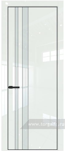 Дверь со стеклом ProfilDoors 20LA Lacobel Белый лак с профилем Черный матовый RAL9005 ( ДаркВайт люкс)