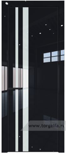 Дверь со стеклом ProfilDoors 20LA Lacobel Белый лак с профилем Черный матовый RAL9005 (Черный люкс)