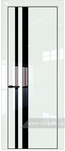 Дверь со стеклом ProfilDoors 20LA Lacobel Черный лак с профилем Черный матовый RAL9005 ( ДаркВайт люкс)