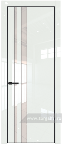 Дверь со стеклом ProfilDoors 20LA Lacobel Перламутровый лак с профилем Черный матовый RAL9005 ( ДаркВайт люкс)