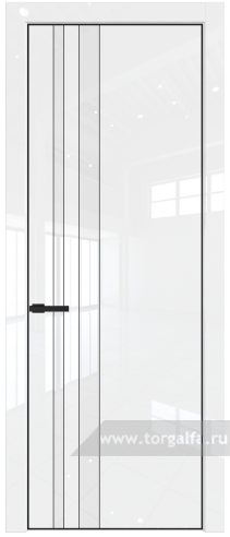 Дверь со стеклом ProfilDoors 20LA Лак классик с профилем Черный матовый RAL9005 (Белый люкс)