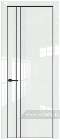 Дверь со стеклом ProfilDoors 20LA Лак классик с профилем Черный матовый RAL9005 ( ДаркВайт люкс)
