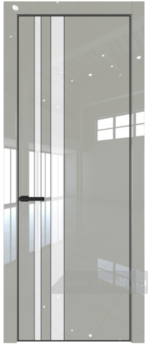 Дверь со стеклом ProfilDoors 20LA Лак классик с профилем Черный матовый RAL9005 (Галька люкс)