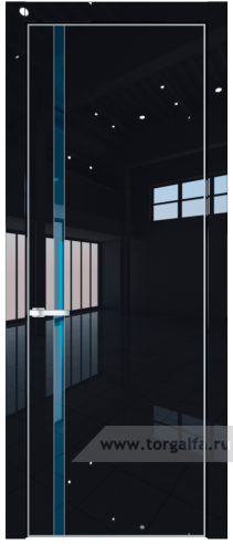 Дверь со стеклом ProfilDoors 21LA Зеркало Blue с профилем Серебро (Черный люкс)