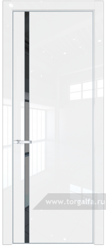 Дверь со стеклом ProfilDoors 21LA Зеркало Grey с профилем Серебро (Белый люкс)