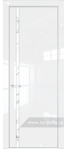 Дверь со стеклом ProfilDoors 21LA Нефи белый узор серебро с профилем Серебро (Белый люкс)