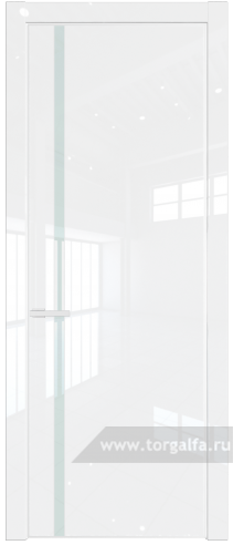 Дверь со стеклом ProfilDoors 21LA Lacobel Белый лак с профилем Серебро (Белый люкс)