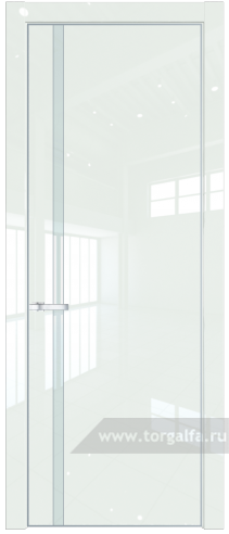 Дверь со стеклом ProfilDoors 21LA Lacobel Белый лак с профилем Серебро ( ДаркВайт люкс)
