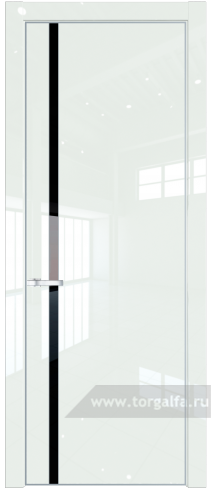 Дверь со стеклом ProfilDoors 21LA Lacobel Черный лак с профилем Серебро ( ДаркВайт люкс)