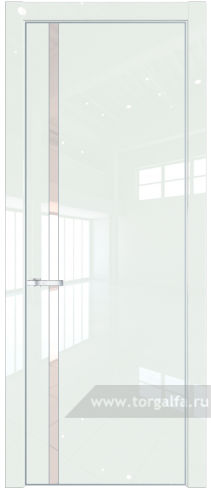 Дверь со стеклом ProfilDoors 21LA Lacobel Перламутровый лак с профилем Серебро ( ДаркВайт люкс)