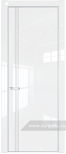 Дверь со стеклом ProfilDoors 21LA Лак классик с профилем Серебро (Белый люкс)