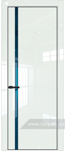Дверь со стеклом ProfilDoors 21LA Зеркало Blue с профилем Черный матовый RAL9005 ( ДаркВайт люкс)