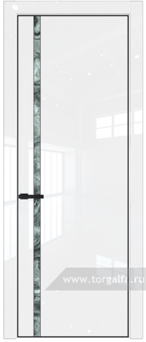 Дверь со стеклом ProfilDoors 21LA Атриум серебро с профилем Черный матовый RAL9005 (Белый люкс)