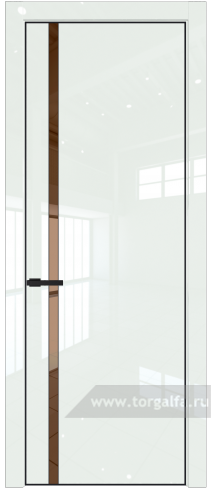 Дверь со стеклом ProfilDoors 21LA Зеркало Bronza с профилем Черный матовый RAL9005 ( ДаркВайт люкс)