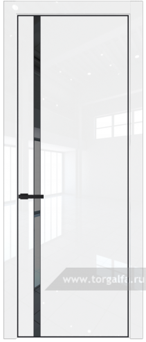 Дверь со стеклом ProfilDoors 21LA Зеркало Grey с профилем Черный матовый RAL9005 (Белый люкс)