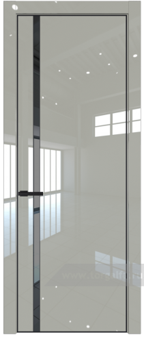 Дверь со стеклом ProfilDoors 21LA Зеркало Grey с профилем Черный матовый RAL9005 (Галька люкс)