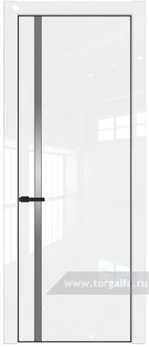 Дверь со стеклом ProfilDoors 21LA Lacobel Серебряный лак с профилем Черный матовый RAL9005 (Белый люкс)