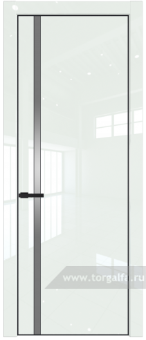 Дверь со стеклом ProfilDoors 21LA Lacobel Серебряный лак с профилем Черный матовый RAL9005 ( ДаркВайт люкс)