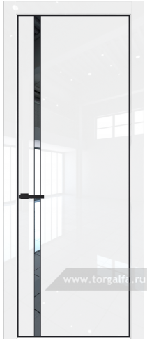 Дверь со стеклом ProfilDoors 21LA Зеркало с профилем Черный матовый RAL9005 (Белый люкс)