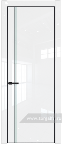 Дверь со стеклом ProfilDoors 21LA Lacobel Белый лак с профилем Черный матовый RAL9005 (Белый люкс)