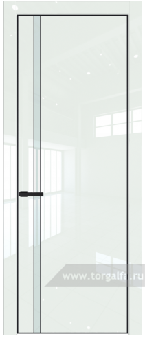 Дверь со стеклом ProfilDoors 21LA Lacobel Белый лак с профилем Черный матовый RAL9005 ( ДаркВайт люкс)