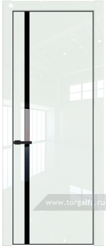 Дверь со стеклом ProfilDoors 21LA Lacobel Черный лак с профилем Черный матовый RAL9005 ( ДаркВайт люкс)