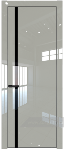 Дверь со стеклом ProfilDoors 21LA Lacobel Черный лак с профилем Черный матовый RAL9005 (Галька люкс)