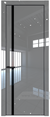 Дверь со стеклом ProfilDoors 21LA Lacobel Черный лак с профилем Черный матовый RAL9005 (Грей люкс)