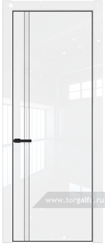 Дверь со стеклом ProfilDoors 21LA Лак классик с профилем Черный матовый RAL9005 (Белый люкс)